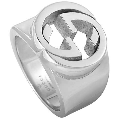 gucci white band ring|Gucci interlocking ring silver.